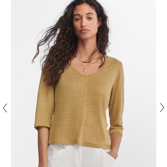 Wrap London Womens Scoop Neck Long Sleeve Top 100% Linen Size 4 - Picture 2 of 12